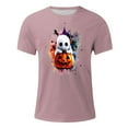 thumbnail image 5 of FDGIU Men's Halloween T-Shirt Plus Size Short Sleeve Shirts - Ghost Pumpkin Graphic Tee, Spooky Funny Costume Top, Loose Fit Short Sleeve Casual Shirt, 5 of 5
