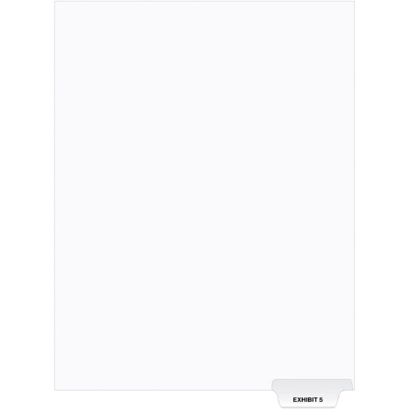 Exhibitindexes® Bottom Exhibit Tabs Letter Size AVE Style Bold Font Package of 25 - Made in the USA
