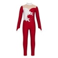 thumbnail image 3 of iEFiEL Kids Girls Gymnastics Acrobatics Jumpsuit Unitard Long Sleeve Rhinestone Sports Full Bodysuit Ballet Dance Leotard Burgundy 6, 3 of 7