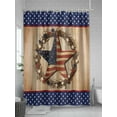 thumbnail image 5 of 4th of July Shower Curtain, Vintage American Star Bathroom Decor Curtains Set with Hooks, Navy Blue Waterproof Fabric Home Accessories， 72 X 84 Inch Extra Long, 5 of 6