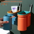 thumbnail image 2 of Toothbrush Holder Wall Mounted with Cup,2-in-1 Toothbrush Holders & Cups Set,Inverted Design for Easy Cleaning and draining,Stick-on Toothbrush Holder for Bathroom, 2 of 7