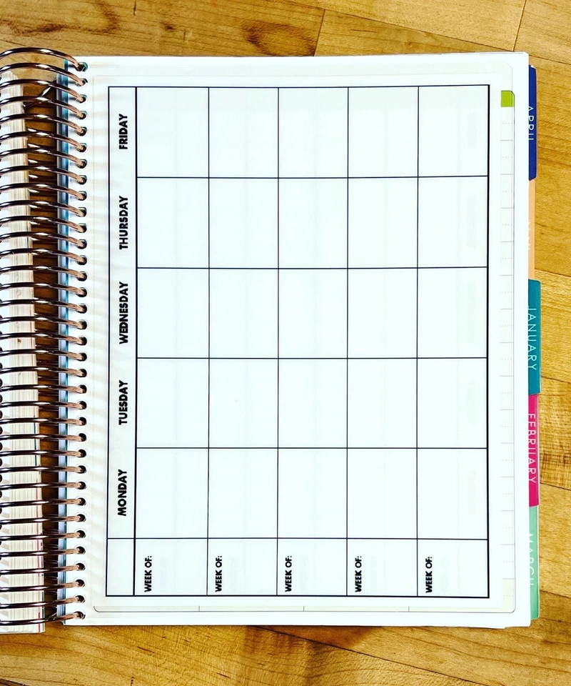 Blank Weekly Planning M-F Two Sided Dashboard For Use W Erin Condren Planner-