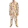 thumbnail image 3 of Balery Autumn Leaves 1 Pijama para Hombre de Dos Piezas con Manga Larga, Conjunto de Dormir y Descanso Suave con Bolsillos-Medium, 3 of 7
