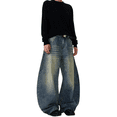 thumbnail image 3 of Mrmall Men's Baggy Wide Leg Jeans Y2k Skater Denim Jeans Casual Loose Fit Long Trousers Streetwear, 3 of 6