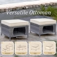 thumbnail image 6 of Fulljojor 3 Pieces Rattan Outdoor Patio Furniture Seating Sofa and Ottoman Set, 6 of 9
