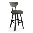thumbnail image 1 of Amisco Gustavson 26.5" Faux Leather Swivel Counter Stool in Medium Gray/Black, 1 of 10