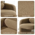 thumbnail image 3 of Modern Accent Chair, Upholstered Round Armchair with a Waist Pillow,Chenille Fabric Leisure Single Sofa Chair for Bedroom, Office and Living Room,Khaki, 3 of 10