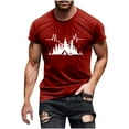 thumbnail image 2 of Jinhomg Mens Big and Tall Summer Tees Casual Comfy Short Sleeve Round Neck T-Shirts Novelty Funny Graphic Print Tops Daily Wear Red M, 2 of 5