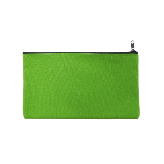 Partheme Blank Canvas Bag Zipper Pouch Makeup Bags Bulk - Multi-Purpose Canvas Pencil Pouch with Sturdy Zipper, Cosmetic Bag Travel Toiletry Bag for DIY Craft Projects, Storage, Green