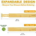 thumbnail image 5 of SpaceAid Bamboo Drawer Dividers with Labels, Kitchen Adjustable Drawer Organizers,6 Dividers (17-22 in), 5 of 7