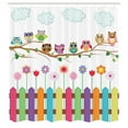 thumbnail image 3 of Ambesonne Owls Shower Curtain, Bird on Branch Sunny Day, 69"Wx84"L, Multicolor, 3 of 5