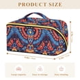 thumbnail image 4 of FORMRS Makeup Bag Travel Cosmetic Organizer for Women Fold Flat Zipper Pouch with Handle, Blue Abstract Eagle, 4 of 8