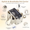 thumbnail image 2 of Dog Purse Carrier for Small Dogs, Cats, and Puppies– Soft-Sided Travel Pet Tote Bag with 4 Large Pockets, Fits Pets up to 15 lbs, Foldable for Travel, Outdoor (Beige), 2 of 7