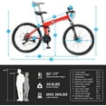 thumbnail image 3 of Ambifirner 26 Inch Folding Mountain Bike: Men Mountain Bike 21 Speed,High Carbon Steel ,Disc Brake Folding Bikes for Adults/Men/Women Red, 3 of 8