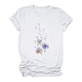 thumbnail image 3 of Fesfesfes Workout Shirts for Women Casual T-shirt Printed Round Neck Short Sleeve Pullover Blouse Tops Short Sleeve Workout Tops for Women S(US:4), 3 of 5