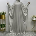 thumbnail image 2 of HJYCHN Elegant Women Abaya Prayer Dress with Hooded Hijab Kaftan Arab Robe for Daily Wear Grey One Size, 2 of 7