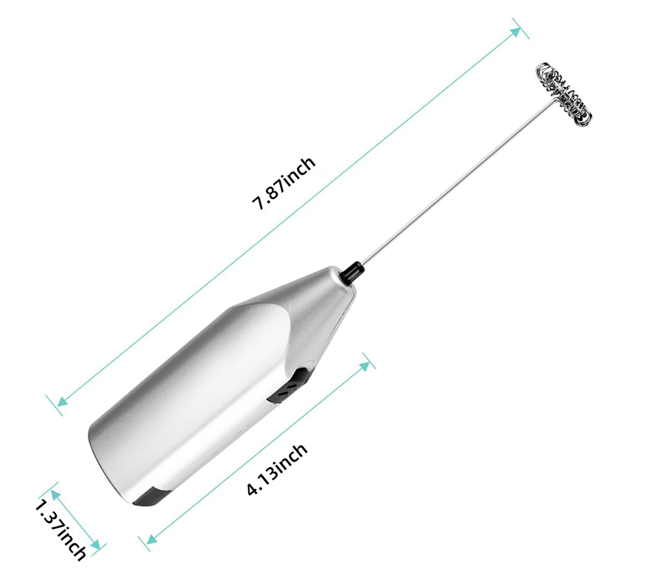 Milk Frother Egg Beater Electric Spring Head Milk Bubble for Large Cup of Milks Thick Creamy Foam Hot Cold Drinks Latte Cappuccino Foamed Coffee Drink, Silver - image 5 of 8