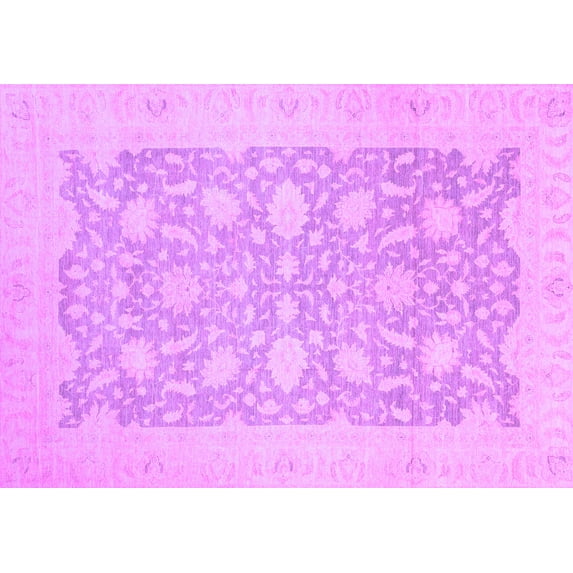 Ahgly Company Indoor Rectangle Oriental Purple Traditional Area Rugs, 2' x 5'