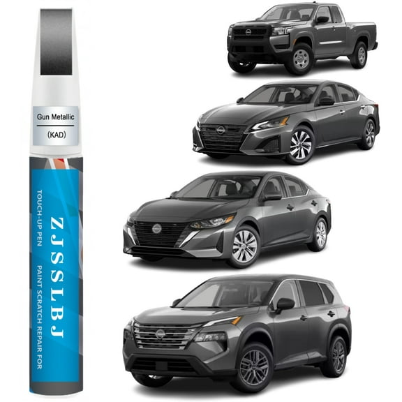 Car Touch Up Paint(Gun Metallic(KAD)) for Nissan, Car Paint Scratch Repair Kit, Quick & Easy Solution to Repair, 2 in 1 Scratch Remover Pen
