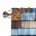thumbnail image 4 of Retro Wooden Block Valances for Windows Farmhouse Kitchen Curtains Valances Rod Pocket Valance Curtains for Kitchen Windows Vintage Rustic Abstract Wood Window Valances for Bathroom Bedroom 60"x18", 4 of 6