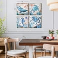 thumbnail image 2 of American Art Decor 4 Piece Teal & Green Beach Theme Canvas Wall Art Set - Home Decor Print for Living Room, Bedroom, Bathroom, & Guest Room (Monterey Bay, 16"x16"), 2 of 9