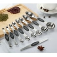 thumbnail image 3 of Measuring Spoon Set of 8 Magnetic Measuring Spoons Dual Sided Stainless Steel Measuring Spoons Stackable Nesting Tablespoon Teaspoon, Fits in Spice Jars, for Dry or Liquid Ingredients，black, 3 of 5