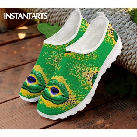 

Brazil Flag Print Fashion Design Ladies Summer Casual Breathable Sneakers Flat Non Waterproof Nursing Shoes zapatos