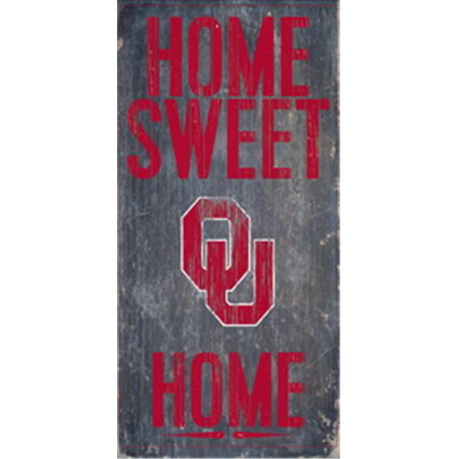 NCAA Oklahoma Sooners 6 x 12 Home Sweet Home Wood Sign