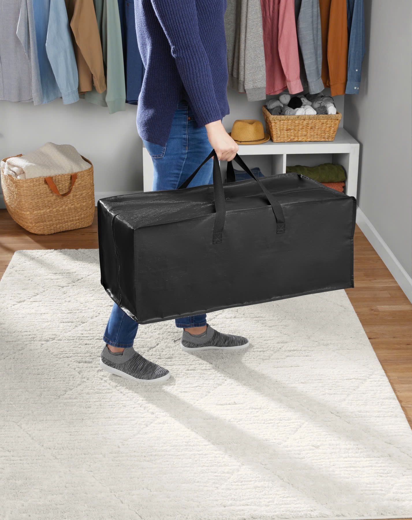 Mainstays Heavy Duty Black 20 Gallon Storage and Moving Bag with Backpack Straps