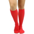 thumbnail image 4 of ToBeInStyle Women's Fashion Opaque Nylon Knee High Socks - Red, 4 of 6