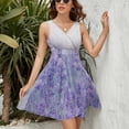 thumbnail image 3 of Purple Lavender Dress Summer Street Style Dresses Female Sleeveless Printed Sundress, 3 of 7