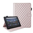 thumbnail image 3 of For Kindle Fire HD 10 (2021/2023 Release, 11th/13th Generation) Case, Rhombus Pattern Multiple Viewing Angles Stand Slim Folio Cover (Rose Gold), 3 of 6