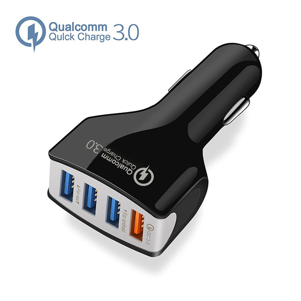 4-Port USB Fast Charging (10-Pack) Car Chargers Fast 3.0 USB Port Compatible with iPhone X iPhone 8 Plus Samsung Galaxy S8 S8+ Plus S9 S9+ Plus Note 9 S7 Edge Note 4 LG G7 OnePlus 5 Google Pixel 2 XL