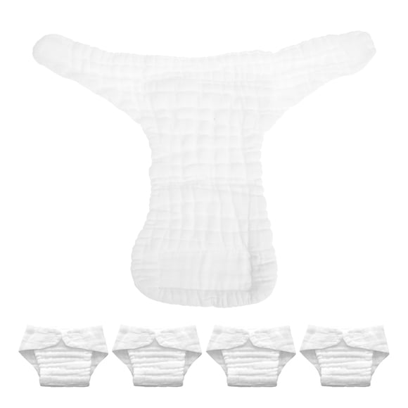 5 protectores de pañal reutilizables para adultos, lavables, suaves, para incontinencia, de fibra de algodón, color blanco, talla L