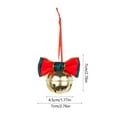 thumbnail image 3 of CuiLiyq Christmas Jingle Bell Ornaments with Glittery Bowknot, Gold Metal Bell Hanging Decorations, for Christmas Tree Festive Home and Party Decor, 3 of 6