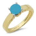 thumbnail image 2 of 1.06 ct Round Cut Simulated Turquoise Solitaire Engagement Ring for Women in 18K Yellow/White Gold, 2 of 2