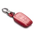 thumbnail image 2 of Vitodeco Genuine Leather Smart Key Fob Case Compatible with Toyota Rav4, Camry, Prius, Highlander, CH-R, Avalon, Toyota 86, Mirai (3 Buttons, Red), 2 of 5