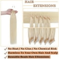 thumbnail image 4 of MY-LADY 50strands/set 100% Remy Human Hair Micror Loop Extensions Natural Hair MicroBead Pre Bonded Micro Link Real Hairpiece without Glue 16inch #60 Platinum Blonde, 4 of 8