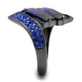 thumbnail image 4 of Luxe Jewelry Designs Women's Light Black Ion Plated Stainless Steel Ring With Tanzanite CZ Stone -, 4 of 4