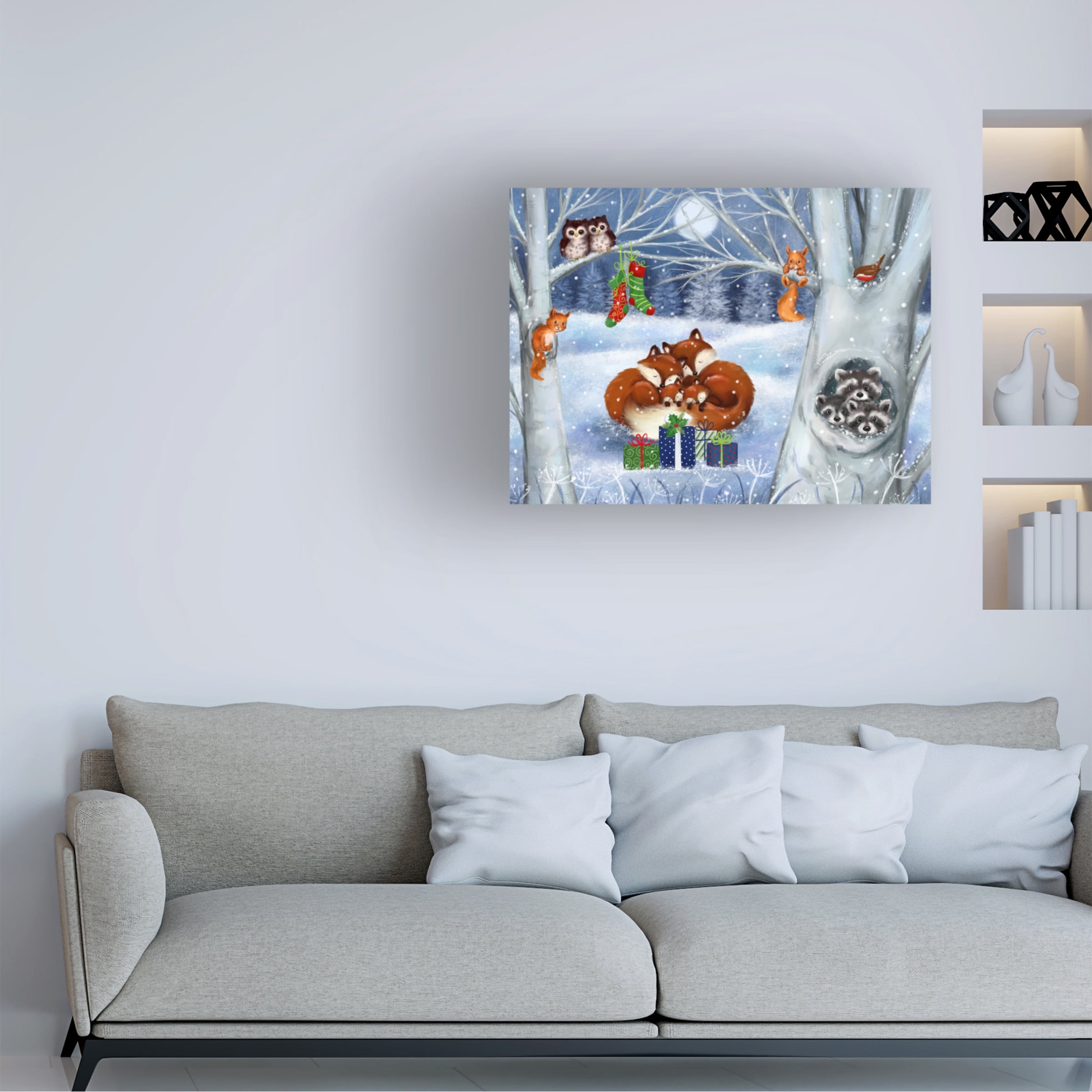 MAKIKO 'Fox Family Good Night' Canvas Art