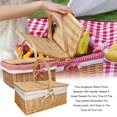 thumbnail image 3 of Angmile Wicker Picnic Basket, Handmade Woven Storage Basket with Lid, 20*30CM, 3 of 8