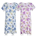 thumbnail image 2 of JEFFRICO Womens 2 Pack Nightgowns Short Sleeve Sleepwear Soft Pajama Dress Nightshirts, 2 of 3