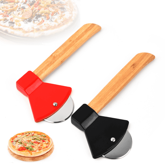 Axe-shaped pizza cutter wheel, stainless steel slicer, sharp and fun classic cutlery, the top choice for pizza lovers, dishwasher-safe for easy cleaning.