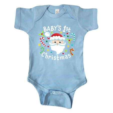 

Inktastic Baby s 1st Christmas Santa with Candy Canes Gift Baby Boy or Baby Girl Bodysuit