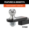 thumbnail image 3 of CURT 45147 Trailer Hitch Mount, 2-Inch Ball, Pin, Fits 1-1/4-In Receiver, 3,500 lbs, 3/4" Rise, 3 of 4