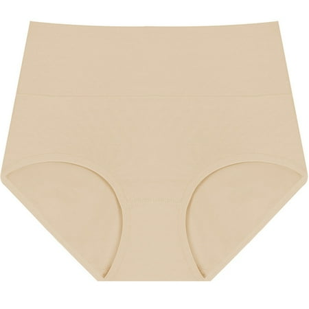 New & Trending  Women s High Waist Plus Size Underwear  Comfortable Seamless  Breathable Cotton  Supportive  Everyday Casual  Leak-Proof  Elastic Waistband  Womens Plus Size Top | Beige XXXL