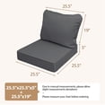 thumbnail image 6 of 25.5x25.5 Waterproof Outdoor Deep Seat Cushion for Patio Furniture Cushion Replacement, Dark Gray, 6 of 9