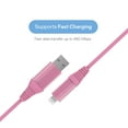 thumbnail image 3 of onn 6ft Lightning to USB Charging Cable, MFI Certified, Pink - Compatible with iPhone 14/13/12/11/X/XR/XS/8/7/6/5, iPad, Airpods and more, 3 of 6