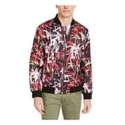 INC Mens Red Graphic Bomber Jacket 2XL Big