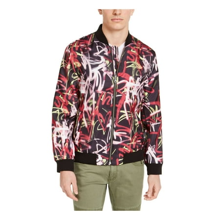 INC Mens Red Patterned Zip Up Jacket 3X